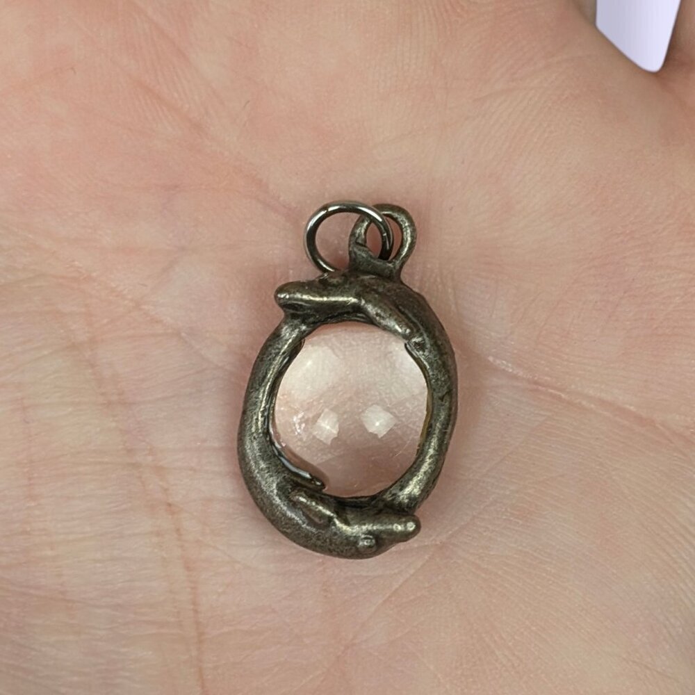 (2/$20) Vintage Dolphin Looking Glass Charm